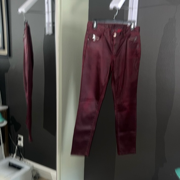 🛑 1 hour sale. Armani Exchange, merlot color jeans/pants, slight distress, sz 6 - Picture 5 of 13